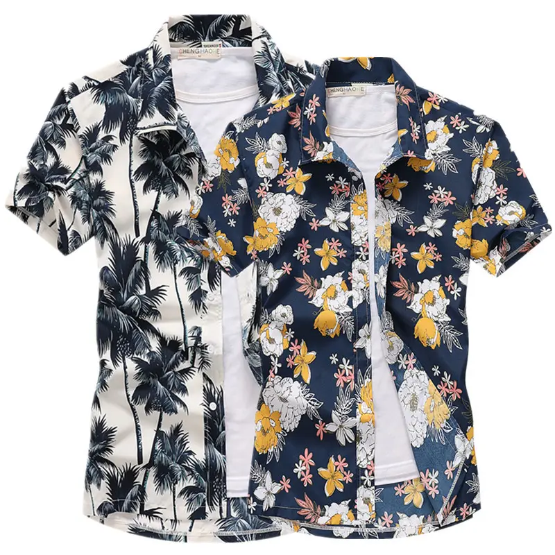 Nuevo Eye-Catching camisas hawaianas Tropical camisas para hombre vestido de manga corta cuello de solapa de playa vacaciones ropa de verano