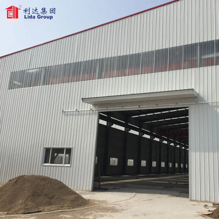 Officina prefabbricata capannone design industriale a basso costo, struttura in acciaio per tetto