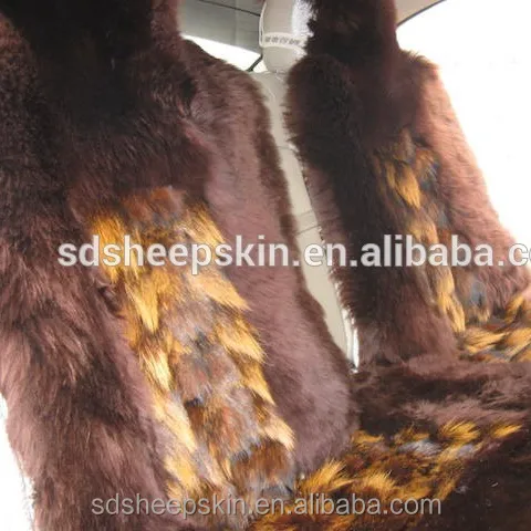 Fundas de asiento de coche de piel de mapache y piel de oveja con estampado de leopardo