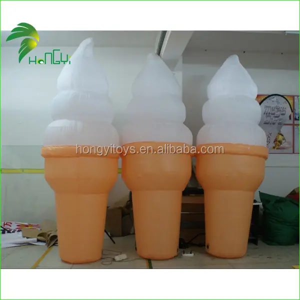 Murah Inflatable Ice Cream Cone Model Inflatable Yellow Ice Cream Replika untuk Toko Iklan