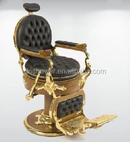 Doshower-Silla de salón de belleza negra, sillas de peluquero antiguo de nuevo estilo, silla de peluquero antiguo, silla de barbero clásica