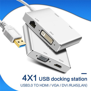 Hub USB 3.0 ad alta velocità 4 In 1 a porte Multiple a HDMI VGA DVI Lan RJ45 adattatore Multi porte USB 3.0 Hub multifunzione per Laptop - Product Image 2