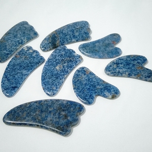 HY High Quality Custom <strong>Blue</strong> Spot jasper Gua Sha <strong>Jade</strong> Face Slimming Scraping Massage Tool