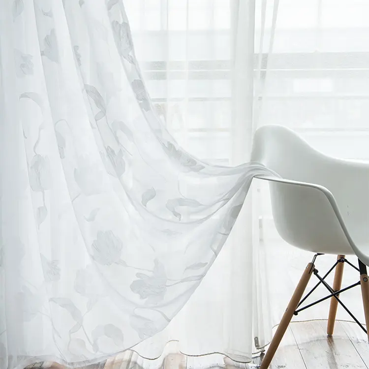 Bianco Lascia Tende di Tulle di Stile Moderno Trasparente Tende di Tulle Finestra Tende Trasparenti per la Camera Da Letto
