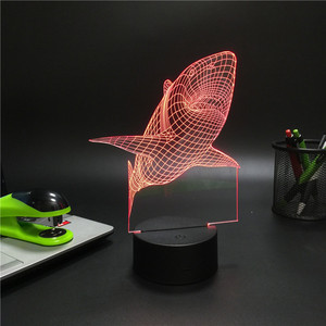 Nieuwe 2017 kinderen Dag Gift 3D LED USB Lamp Onderwater Wereld vis Walvis Cetacea Visuele Kleuren Nachtlampje Kind Tafel Geschenken Speelgoed - Product Image 1