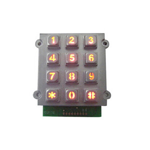 Su misura retroilluminato industriale tastiera 3x4 layout di controllo di accesso in metallo matrix tastierino numerico