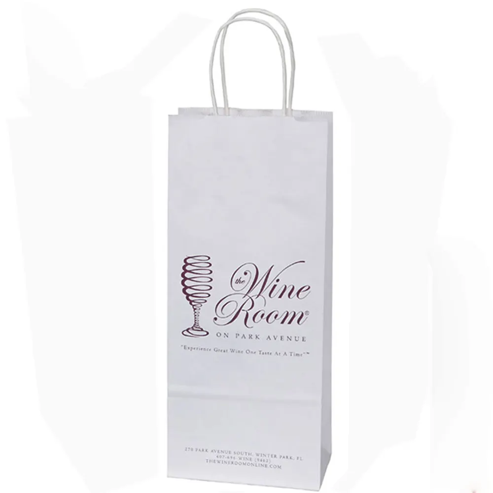 メーカー卸売リサイクル可能プラスチックワイン包装袋クラフト紙ボトルバッグ