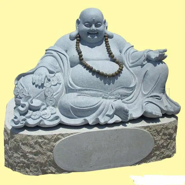high quality carved marble laughing buddha statue