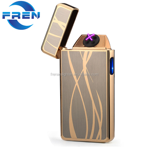 FR-102电动<span class=keywords><strong>USB</strong></span>充电无焰香烟打火机防风电弧等离子打火机定制标志商务礼品