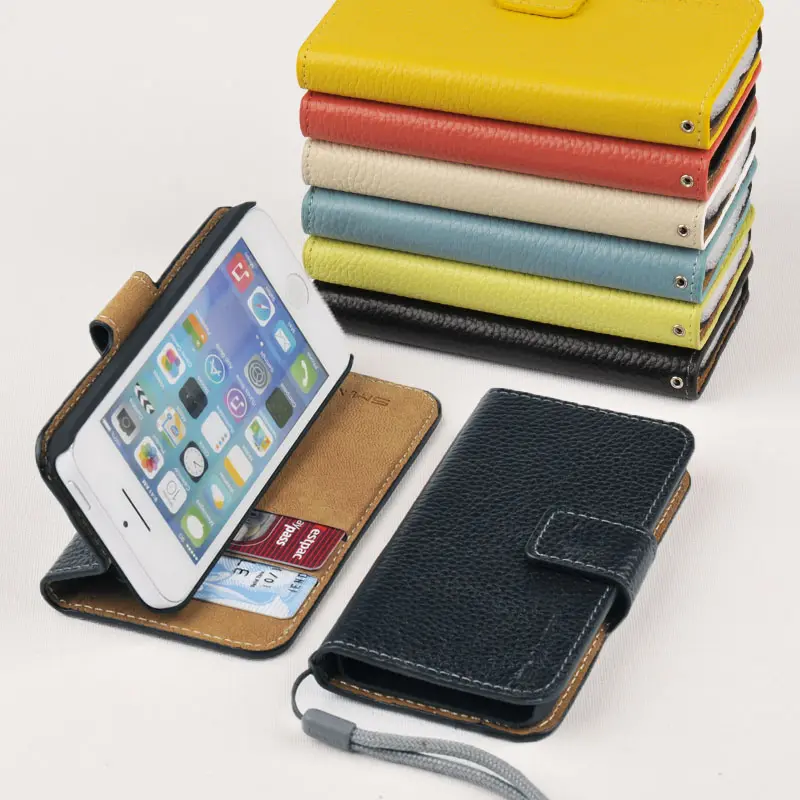 Wallet case for iphone 5C GENUINE LEATHER Wallet Card Holder+Pouch+Stand Filp Case Cover 6-colors OC-2S