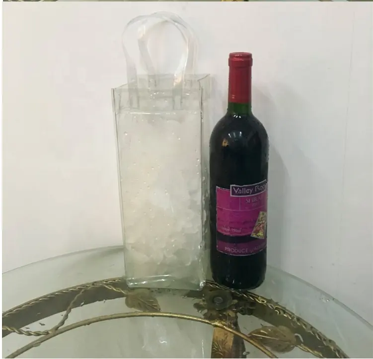 Di alta qualità logo stampato promozionale di plastica in pvc ice bag per il vino