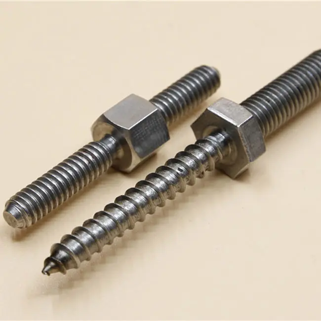 Stainless steel Double Ended Screw 304 Solar Bolts kit Wooden Sofa Legs Tapping Hanger Bolts