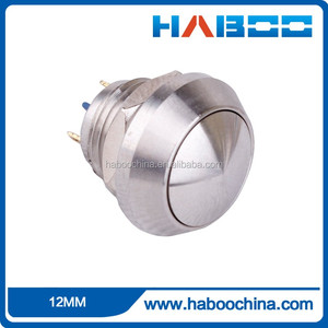 Bakır kaplama nikel malzeme metal düğme anahtarı 1NO <span class=keywords><strong>g</strong></span>ümüş renk push button anahtarı 2A 250 V su geçirmez anahtarı