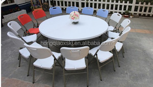 Bàn Nhựa Tròn Gấp Gọn Dài 2 Mét 200Cm Cho Tiệc Cưới, Bàn Ăn Gấp Gọn Bền Dùng Cho 12 Chỗ Ngồi - Product Image 2