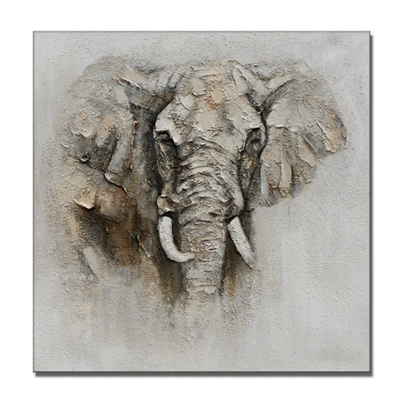 Peinture à l'huile d'éléphant humoristique fait à la main, 30 pouces, pour africain, meilleure vente