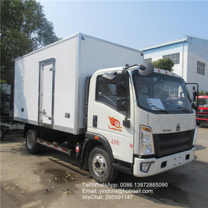 Sinotruk howo 4x2 4x4ボトルミルク輸送3トントラックテールゲートバングラスファイバートラックフラット輸送ボックストラック - Product Image 4