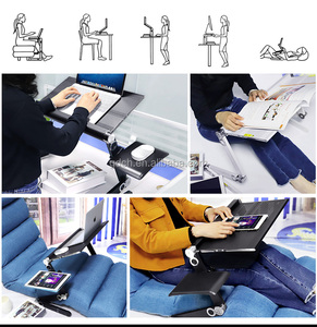 Mesa dobrável para <span class=keywords><strong>notebook</strong></span>, mesa de mesa para cama ajustável com dois punhos