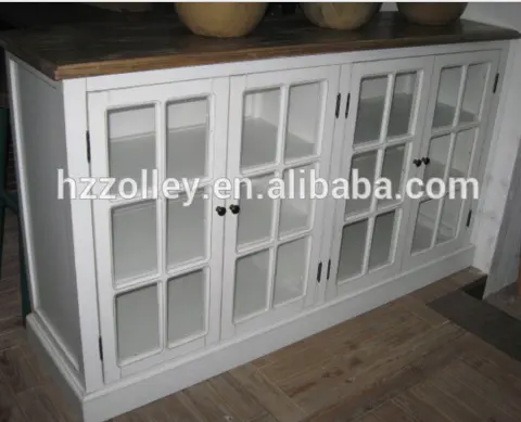 French antique style wedding furniture white painted long wooden entryway wall units console table/shoes cabinet