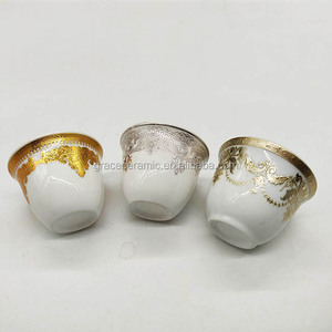 การออกแบบใหม่รูปลอกทอง80cc อาหรับกาแฟเซรามิก Cawa ถ้วย - Product Image 4