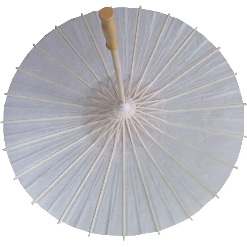 32 Inch Bridal Bruidsmeisje Witte Paraplu Diameter 84Cm Papier Parasol Party Wedding Favor Zomer Schaduw