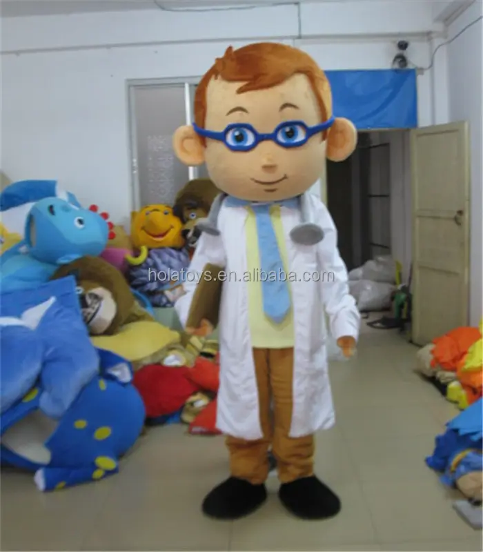 Doctor traje de la mascota/humano de personaje de dibujos animados trajes de la mascota
