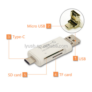 Universal 3 In1 OTG Type-C Card <strong>Reader</strong> USB 3.0 USB a Micro USB <strong>Combo</strong> to 2 Slot TF SD Type C Card <strong>Reader</strong> for Smartphone PC