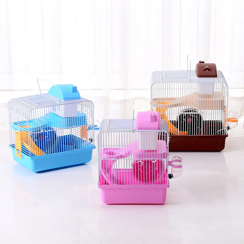 Lồng Hamster Lớn Hai Lớp Bằng Nhựa Cho Thú Cưng Nhà Lồng Hamster "Phụ Kiện Du Lịch Xe Hơi" Động Vật Nhỏ Không Hỗ Trợ Đẩy Lên