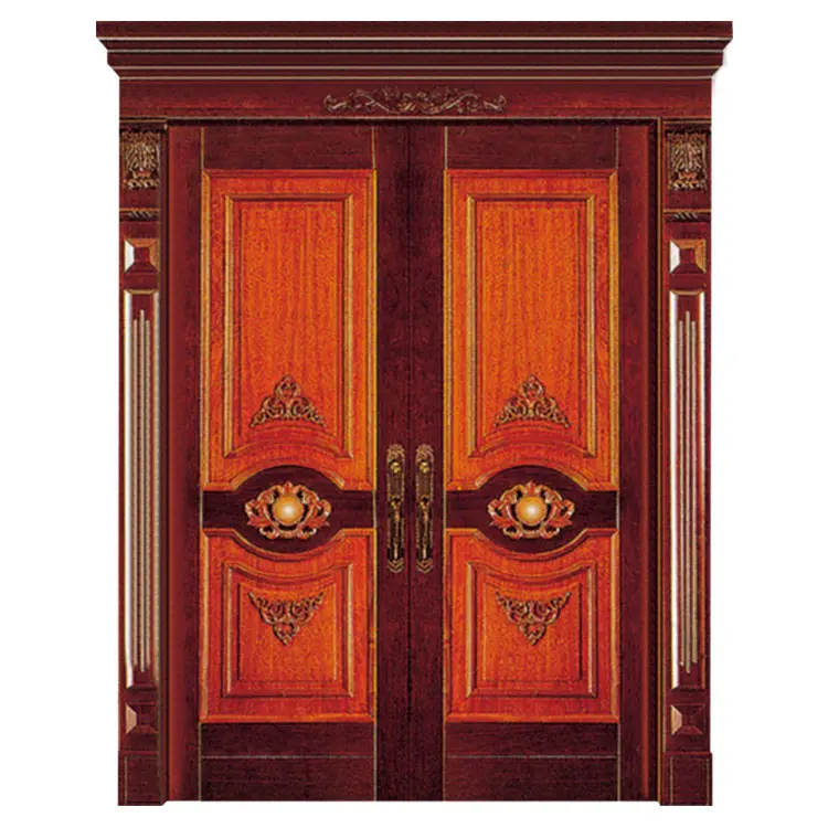 Impermeable de madera de teca dos hoja indio diseños de puerta puertas dobles