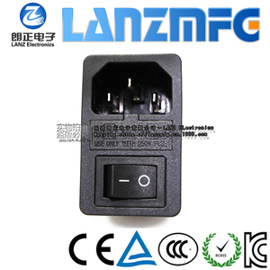 AC 电源插座 C14 型插座翘板开关，带保险丝三合一卡电源插座 1.0/ 1.2/1.5/2.0 卡 - Product Image 2