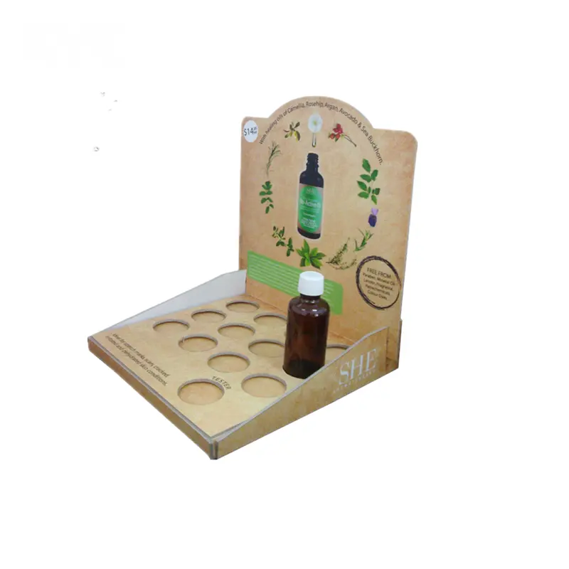 Paper Bottle Cardboard Counter Display for Essential Oil