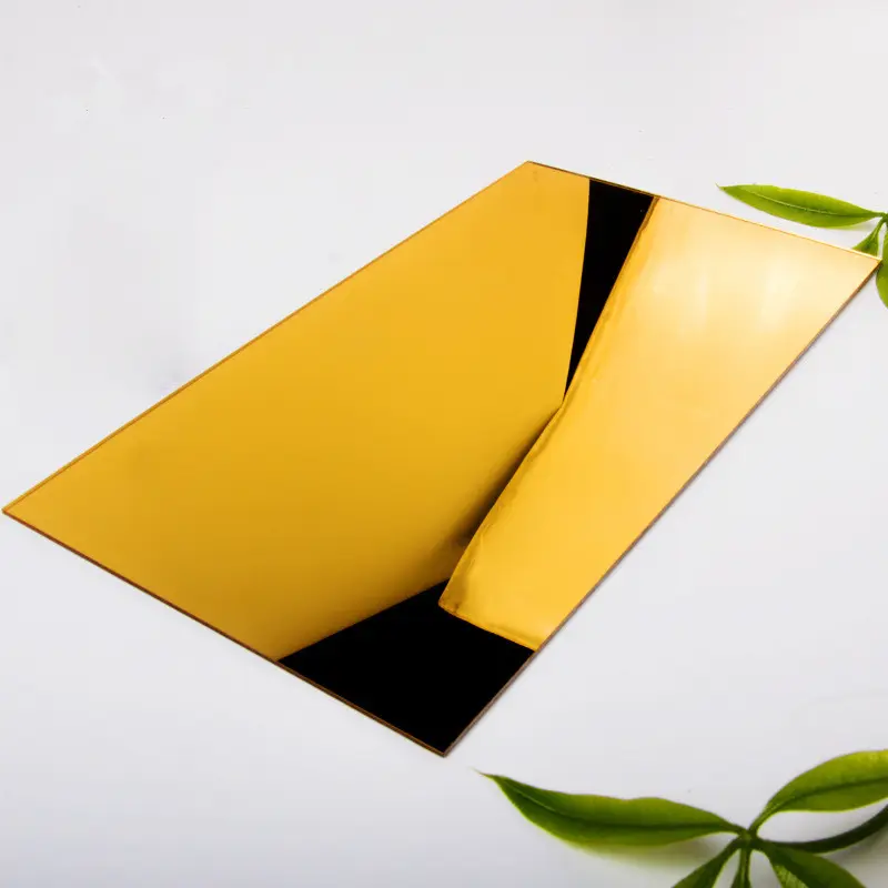 Foglio acrilico flessibile a specchio dorato di dimensioni e spessore personalizzati per il taglio laser