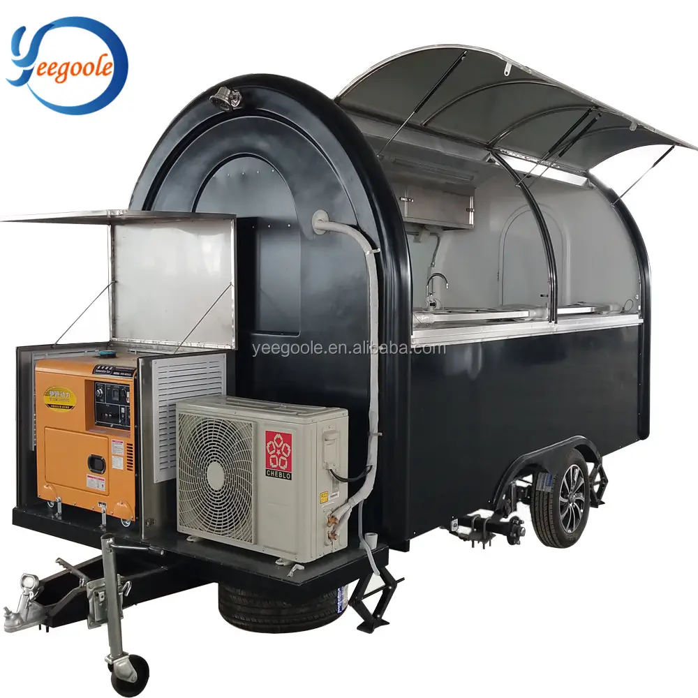 Gas/elettrica mobile fast food vending gelato campo rimorchio/carrello popcorn camion/cucina caffè van/chiosco CE