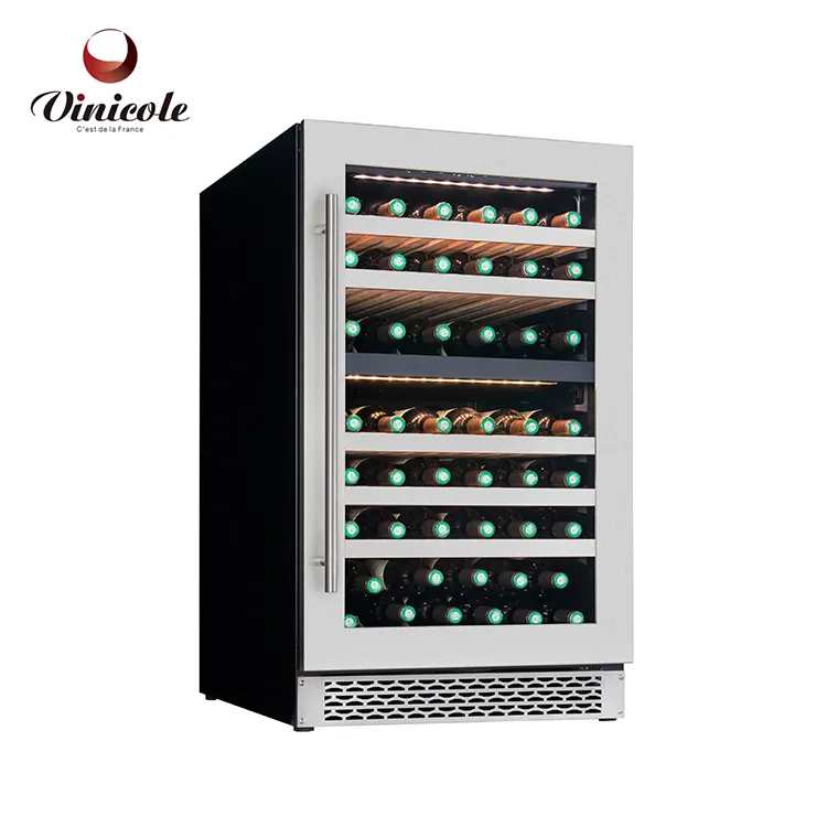 Dual Zone Wine Collection High Quality VI88D 79 Bottles Electric Electronic Temperature Wine Cellar Floating Led Light R600a 220