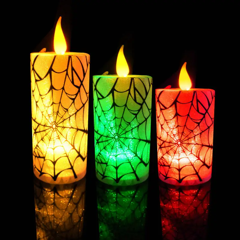 Senza fiamma Elettrica Halloween Candele Halloween Luci della Candela di Trasporto di Halloween Contatti