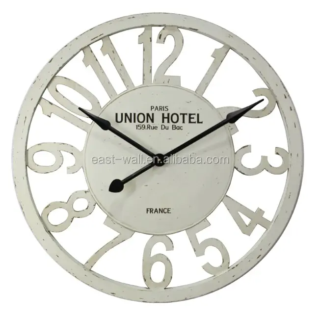 Parigi Union Hotel All'ingrosso Decor Orologi Bianco Orologio In Legno