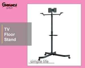 Kệ Có Thể Điều Chỉnh Được, Kệ Trưng Bày Truyền Hình Xoay Được Với Giá Đỡ TV <span class=keywords><strong>LCD</strong></span> LED Xe Đẩy - Product Image 4