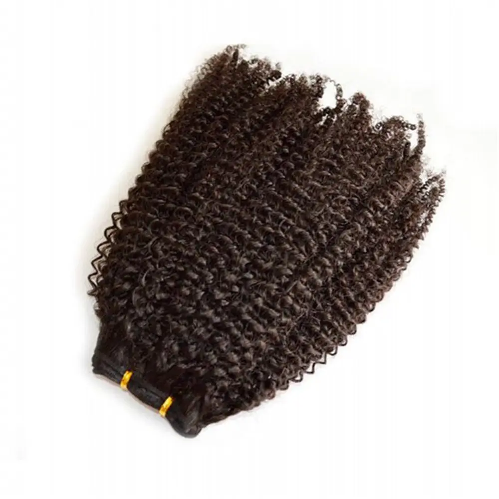 Africano Americano Clip in Capelli Umani di Estensioni Naturali Dei Capelli Vietnamita 7 pz/set Afro Crespo Ricci Clip Ins