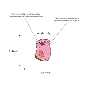 Kunshan nhà máy trực tiếp giá tùy chỉnh trọng lực rơi waddles men ve áo Pin huy hiệu bán buôn kim loại phim hoạt hình mềm men Pin lợn - Product Image 3