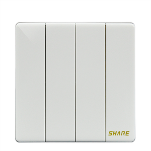 Payı büyük düğme beyaz panel basma düğmesi 4 gang 1 elektrik anahtarı soket anahtarı 250V 16A