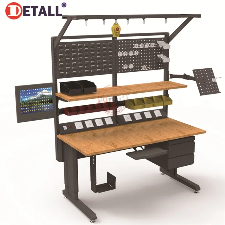 Detall Used Factory wood top workbench for sales with drawer