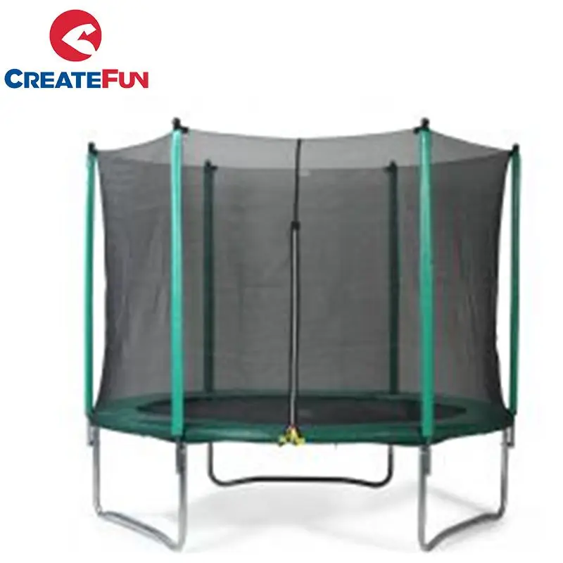 CreateFun barato al por mayor gran trampolín al aire libre con carcasa neto