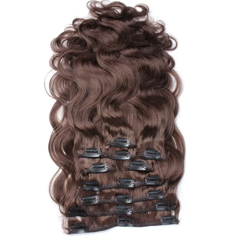 Grampos de cabelo para extensão de cabelo, conjunto de 10 pçs de extensão de cabelo brasileiro, com ondas remy