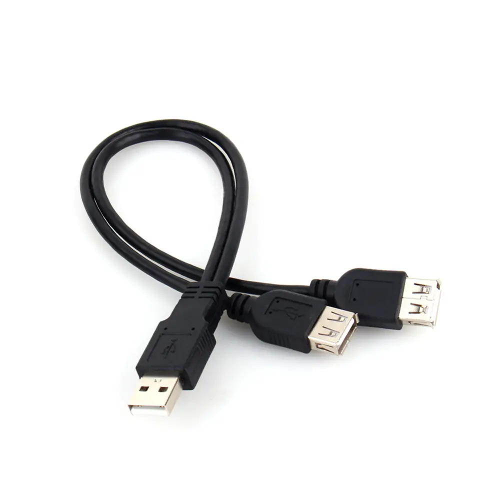 New USB 2.0 Nam Để 2 Dual USB Nữ Jack Y Splitter Hub Adapter Cable