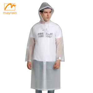 时尚女男雨衣加厚防水雨披大衣成人透明野营连帽衫女雨披 - Product Image 6