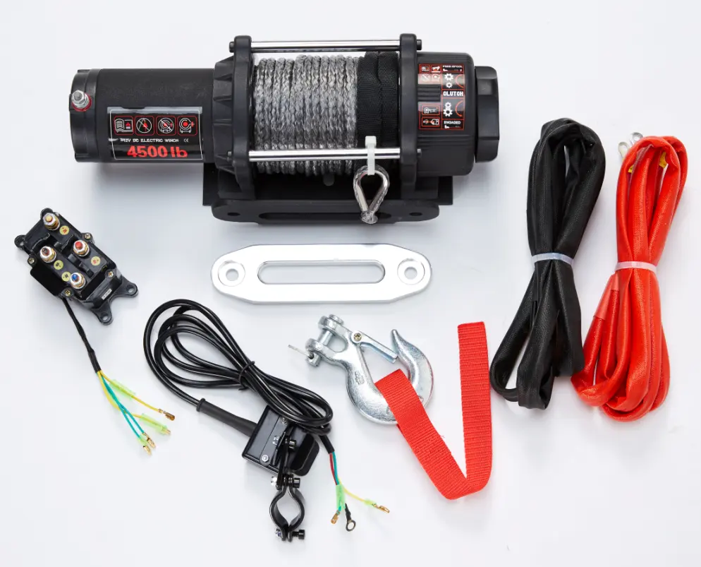 atv/utv 4500lb 2000kg 2ton electric winch DC 12 volt synthetic/fiber rope