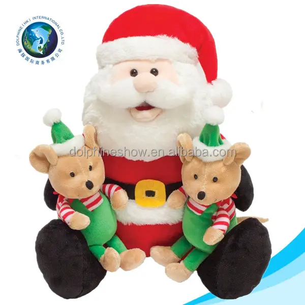 Новинка 2016, идея для рождественского подарка, персонализированная плюшевая игрушка Санта-Клаус с мышкой, оптовая продажа, мультяшная милая мягкая игрушка, плюшевый Санта-Клаус