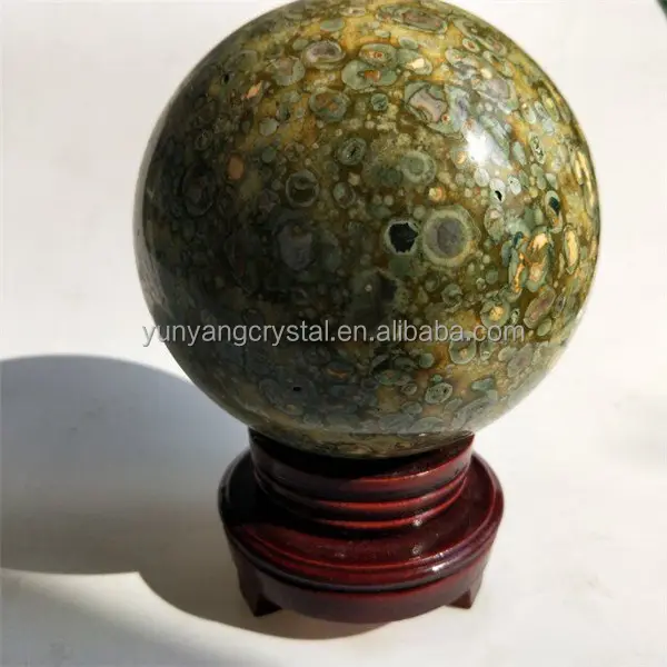 Pulido natural gran selva jasper bola de cristal de cuarzo esferas de piedra