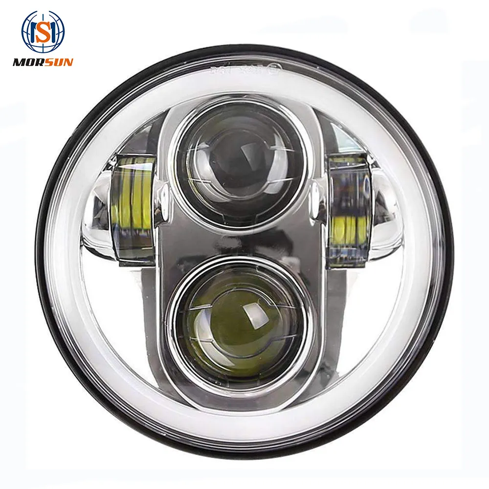 אופנוע fit Led נהיגה פנס 40 W 5.75 "עגול Led פנס Led 5 3/4 אינץ אופנוע מקרן פנס עם halo