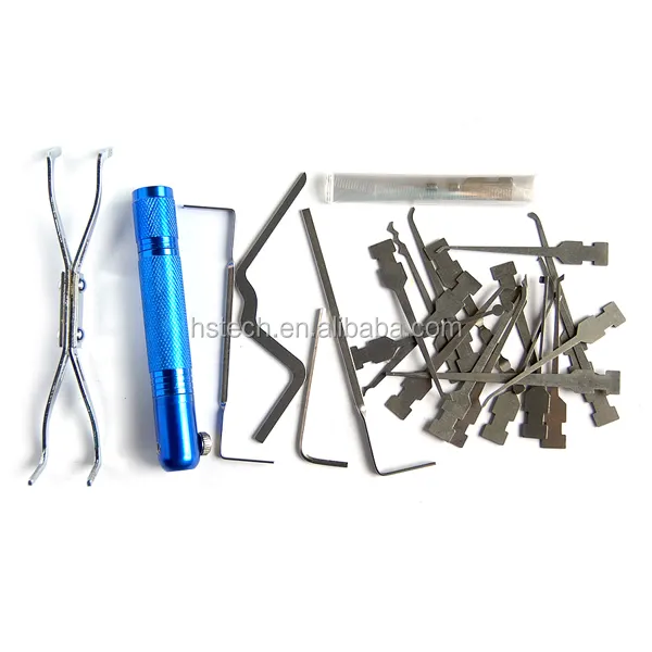 Honest 29-in-1 2LED Aluminum Handle Stainless Steel locksmith tools picks door opener picking set