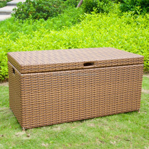 Wicker Patio Deck Pool Hộp Lưu Trữ Ngực Trunk Đệm Gối Đồ Chơi Bin Poolside Lưu Trữ - Product Image 4